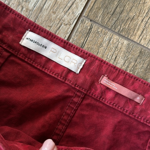 Anthropologie Pilcro Flocked High-Rise Leggings raspberry 31 - Picture 4 of 7